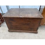 A VICTORIAN PAINTED BLANKET CHEST 37 INCHES X 25 INCHES