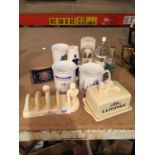 VARIOUS ITEMS TO INCLUDE A LURPAK BUTTER DISH AND TOAST RACK, MUGS AND PERFUMES ETC