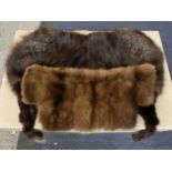 TWO REAL FUR SHAWLS