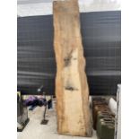 TWO LENGTHS OF SYCAMORE ROUGH SAWN TIMBER (APPROX 9FT)