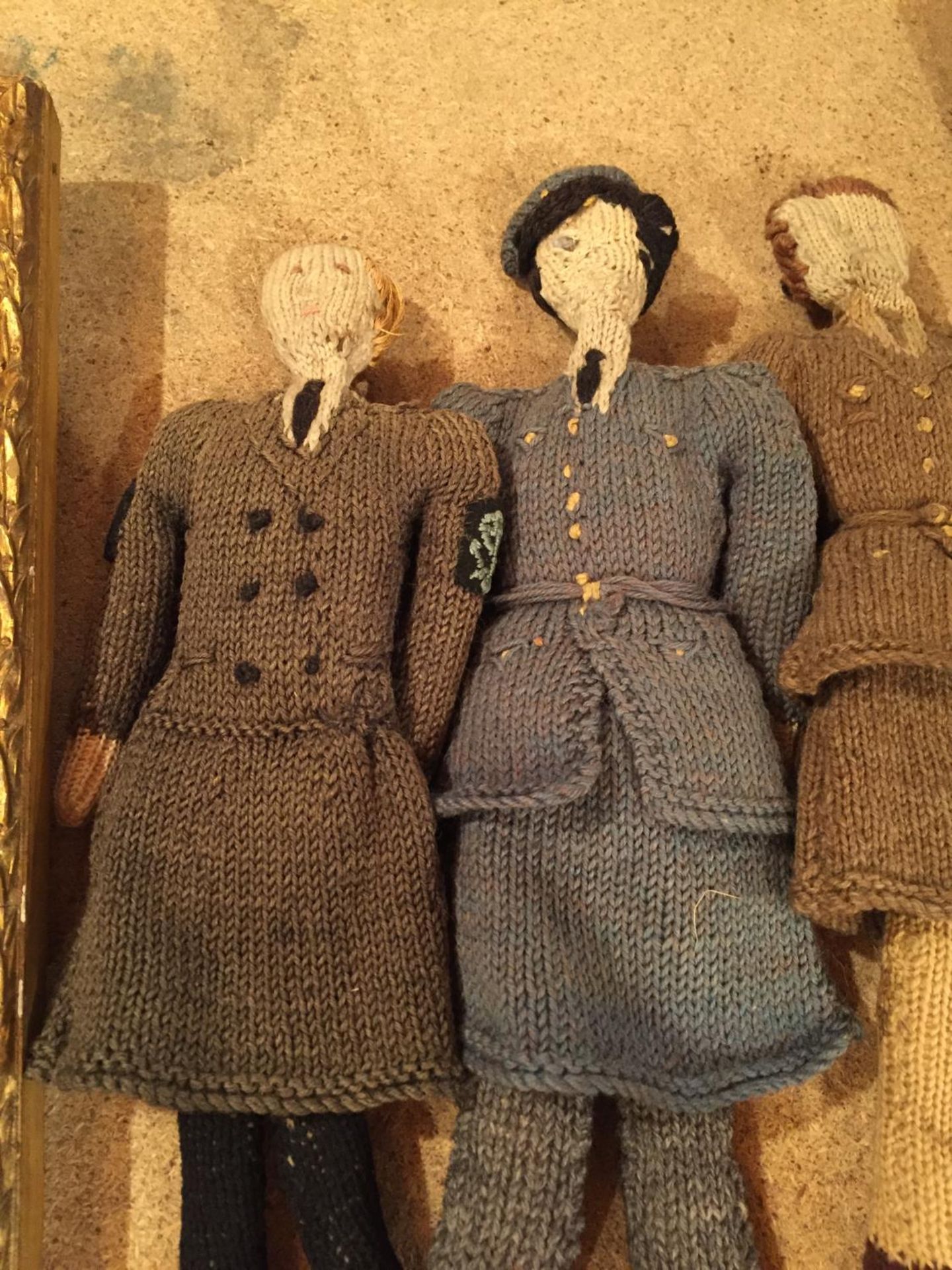 THREE HANDKNITTED WAR DOLLS IN THE GUISE OF A WREN, A WRAF AND AN ARMY LADY - Image 2 of 3