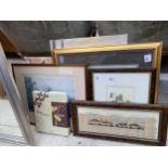 AN ASSORTMENT OF FRAMED PRINTS AND PICTURES