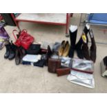 AN ASSORTMENT OF LADIES SHOES AND HANDBAGS