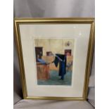 A GILT FRAMED LIMITED EDITION LIZ TAYLOR WEBB PICTURE 'BRIEF ENCOUNTER' PENCIL SIGNED TO LOWER RIGHT