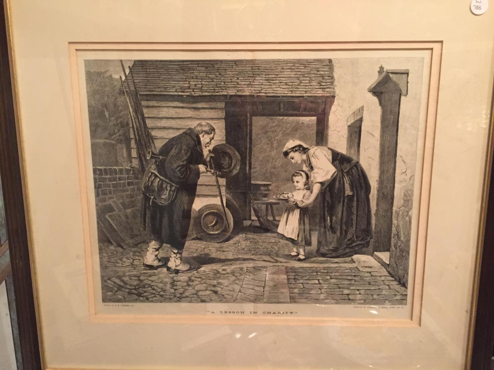 A FRAMED PRINT TITLED ' A LESSON IN CHARITY ' - Image 2 of 2