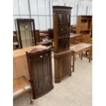 TWO MAHOGANY CORNER CABINETS