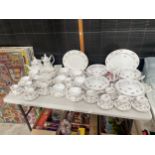 A LARGE QUANTITY OF RICHMOND ROSE TIME BONE CHINA DINNER SERVICE TO INCLUDE TEAPOTS, DUOS AND