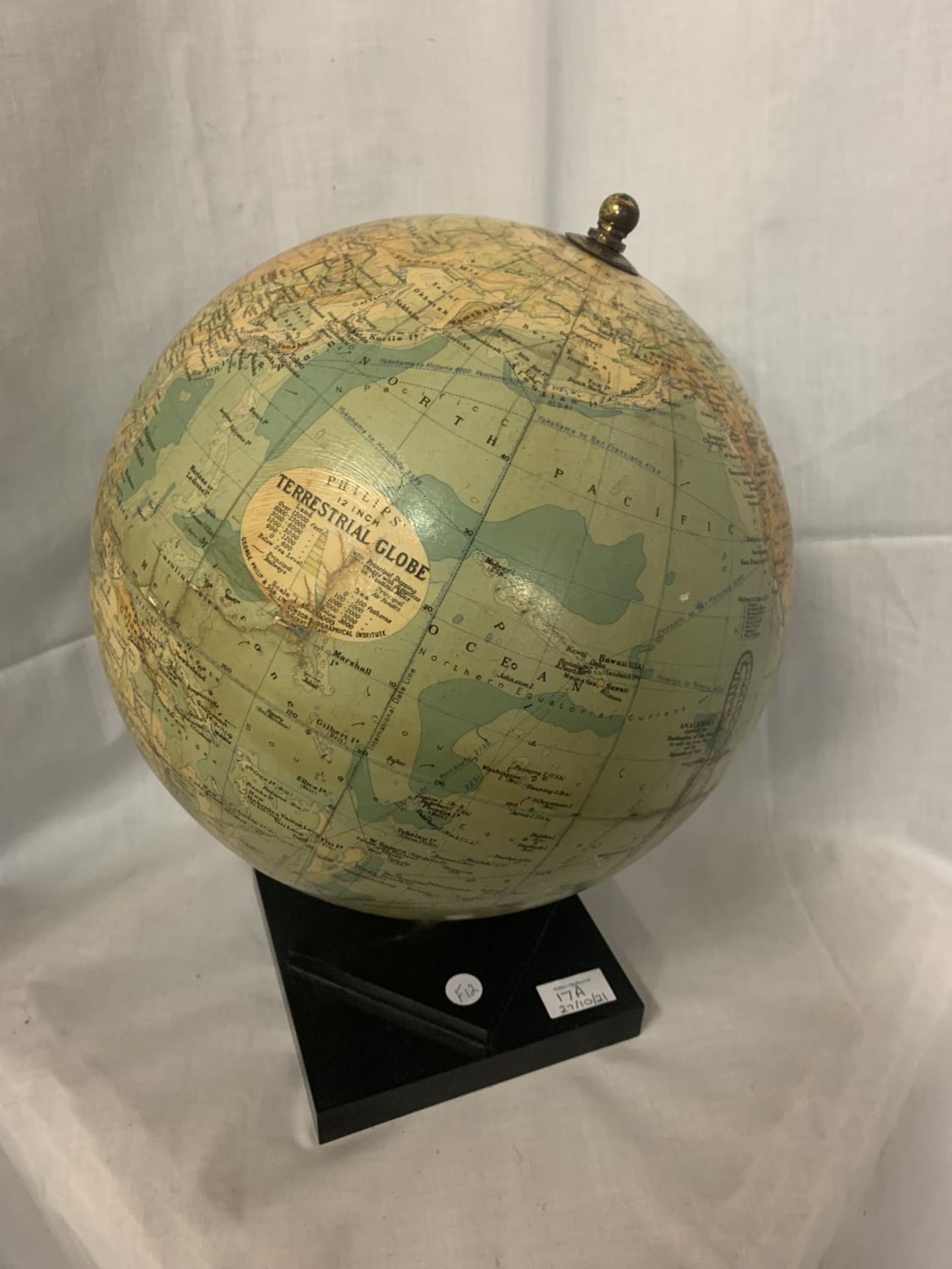 A PHILLIPS (LONDON) 12" TERRESTRIAL GLOBE 1981