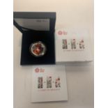 A THE ROYAL MINT 2018 THE REMEMBRANCE DAY £5 SILVER PROOF PIEDFORT COIN WITH CERTIFICATE OF