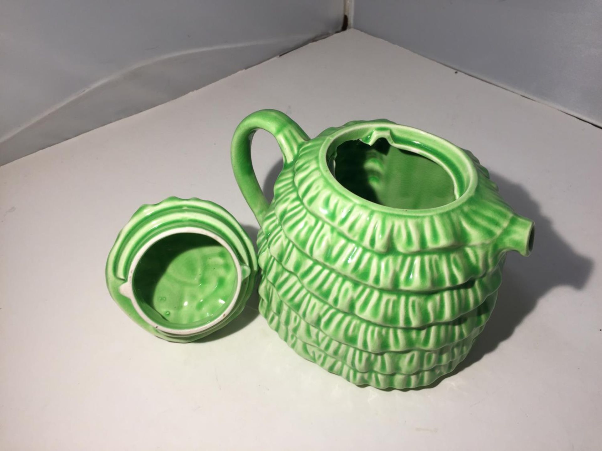 THREE TEAPOTS TO INCLUDE A STONEWARE MONKEY TEAPOT - Image 9 of 10
