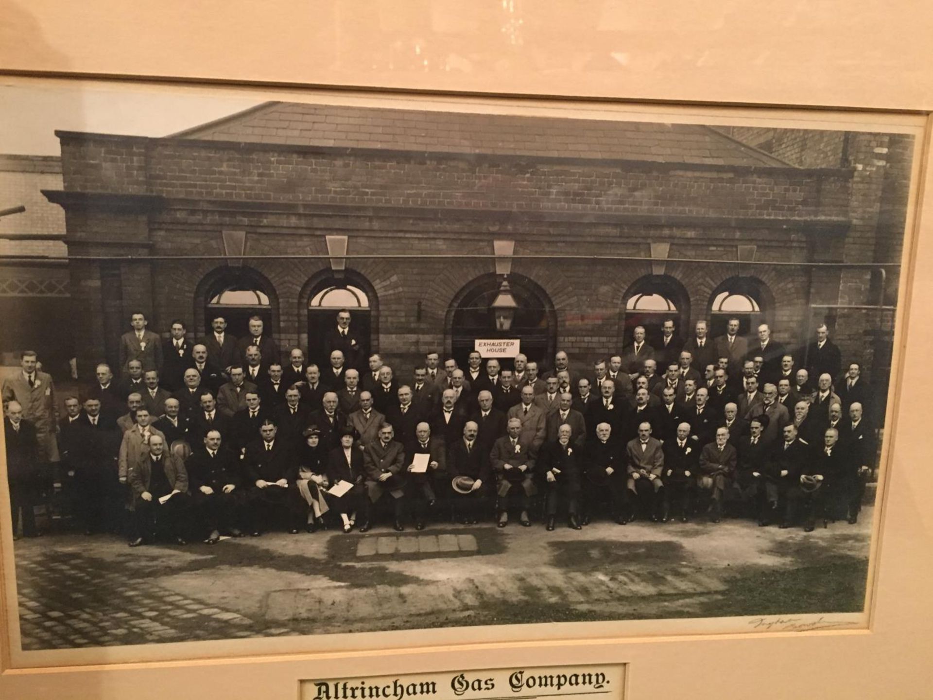 A FRAMED PHOTOGRAPH OF ALTRINCHAM GAS COMPANY DATED 7TH DECEMBER 1927 - Image 2 of 3