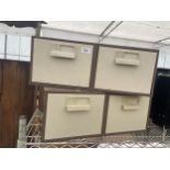 TWO VINTAGE BISLEY TWO DRAWER INDEX CARD CABINETS