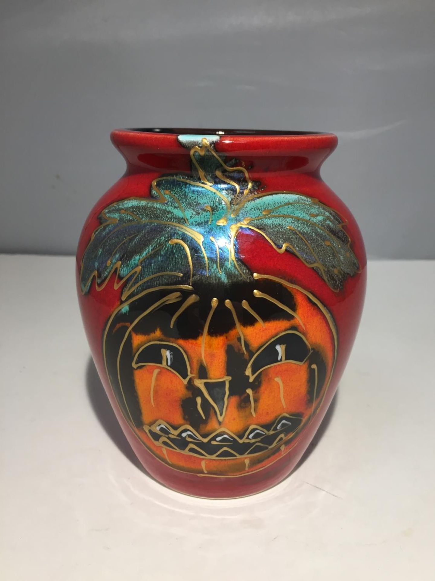 AN ANITA HARRIS TRIAL PUMPKIN VASE