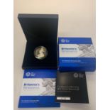 A UK 2015 THE DEFINITIVE BRITANNIA £2 SILVER PROOF PIEDFORT COIN WITH CERTIFICATE OF AUTHENTICITY