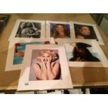 FIVE MOUNTED MOVIE STILLS TO INSCLUDE JOHNNY DEPP, SYLVESTER STALLONE, MADONNA, ETC