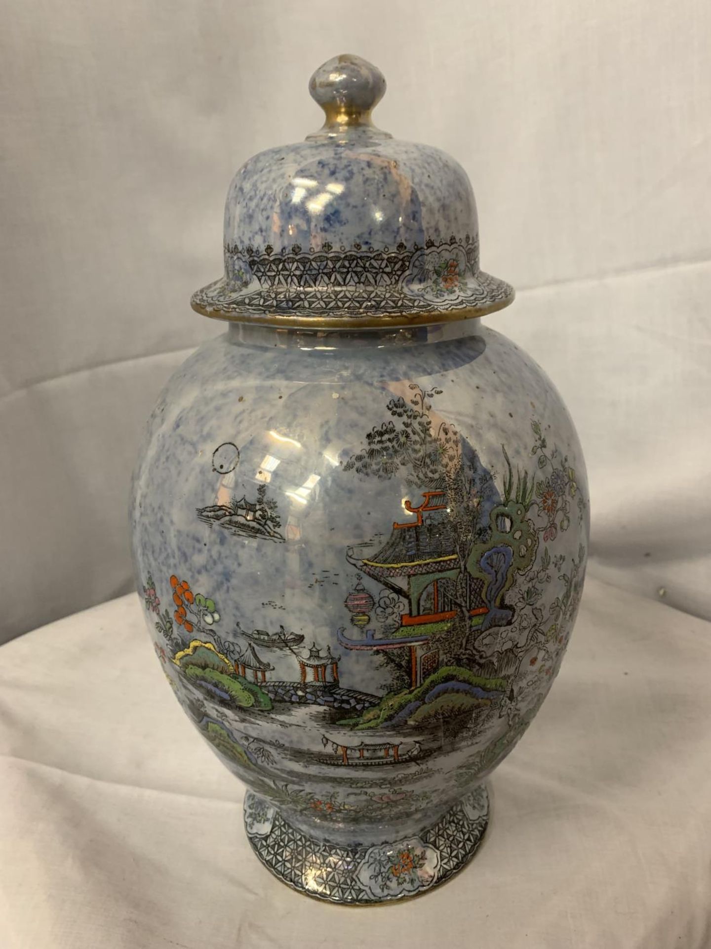 A LARGE A.G HARLEY JONES WILTON WARE LUSTRE GINGER JAR APPROXIMATELY 38CM TALL