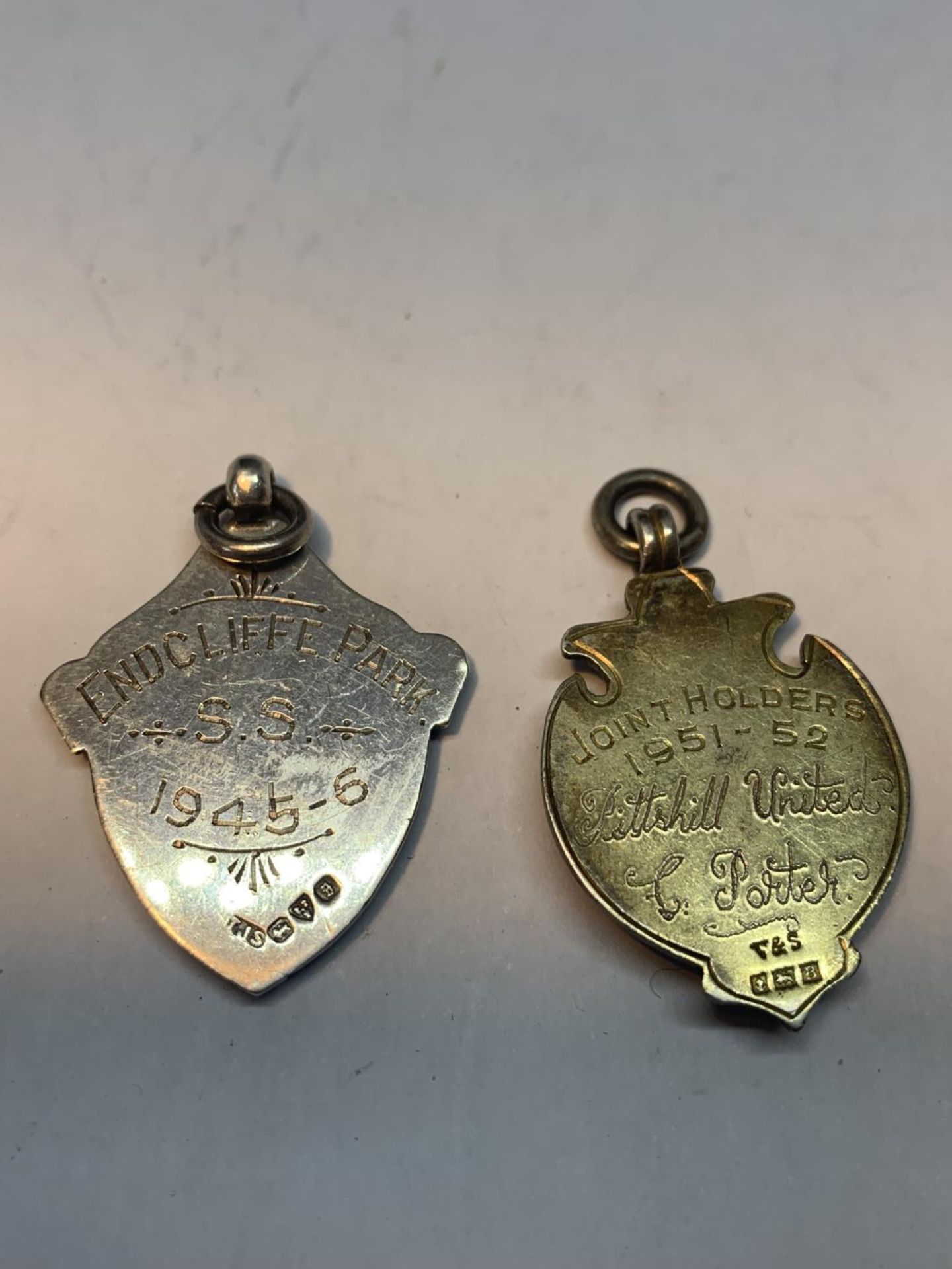 TWO SILVER POCKET WATCH FOBS 1940'S AND 1950'S - Image 2 of 2