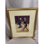 A GILT FRAMED LIMITED EDITION LIZ TAYLOR WEBB PICTURE 'IT TAKES TWO' PENCIL SIGNED TO LOWER RIGHT