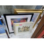 AN ASSORTMENT OF FRAMED PRINTS AND PICTURES TO INCLUDE TWO SIGNED G.CALEY
