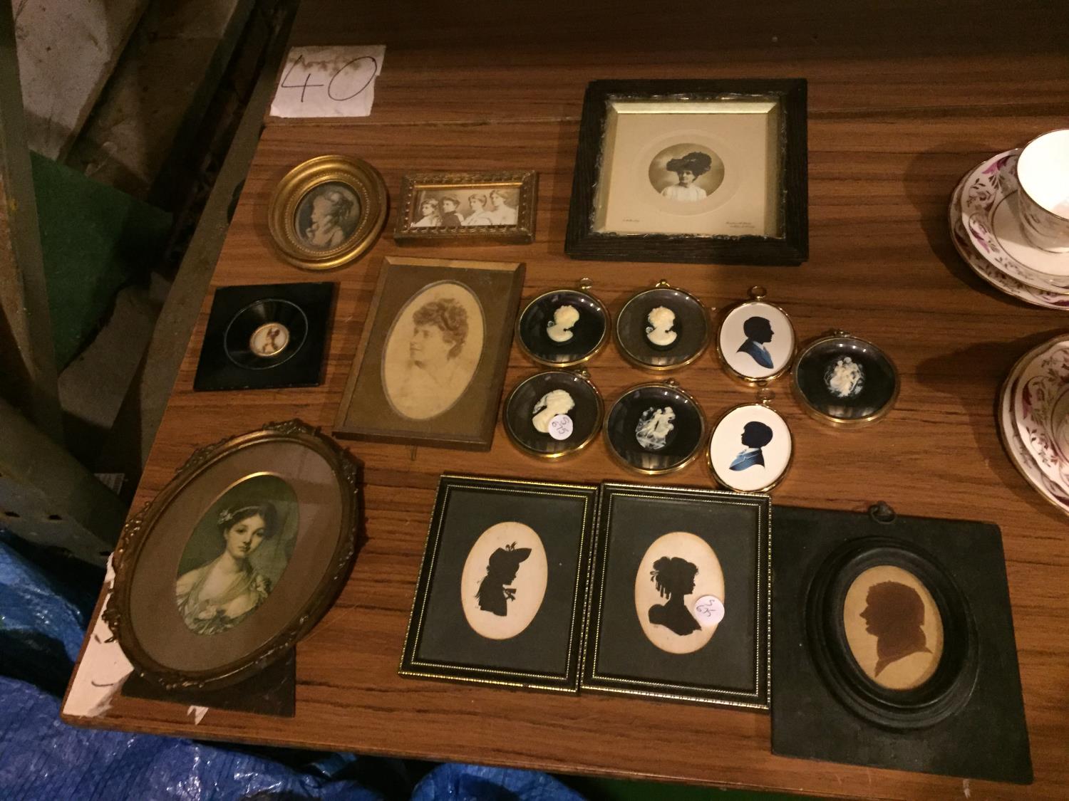 VARIOUS MINIATURES AND VINTAGE PHOTO FRAMES