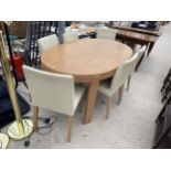 A MODERN CALLIGARIS OAK EXTENDING DINING TABLE 67" X 40" (LEAF 22")