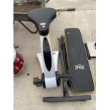 A SITNCYCLE EXERCISE MACHINE AND A WEIGHT BENCH
