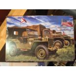 A TIN AMERICAN MILITARY VEHICLES SIGN