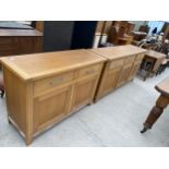 A MODERN LIGHT WOOD SIDEBOARD - 48.5" WIDE