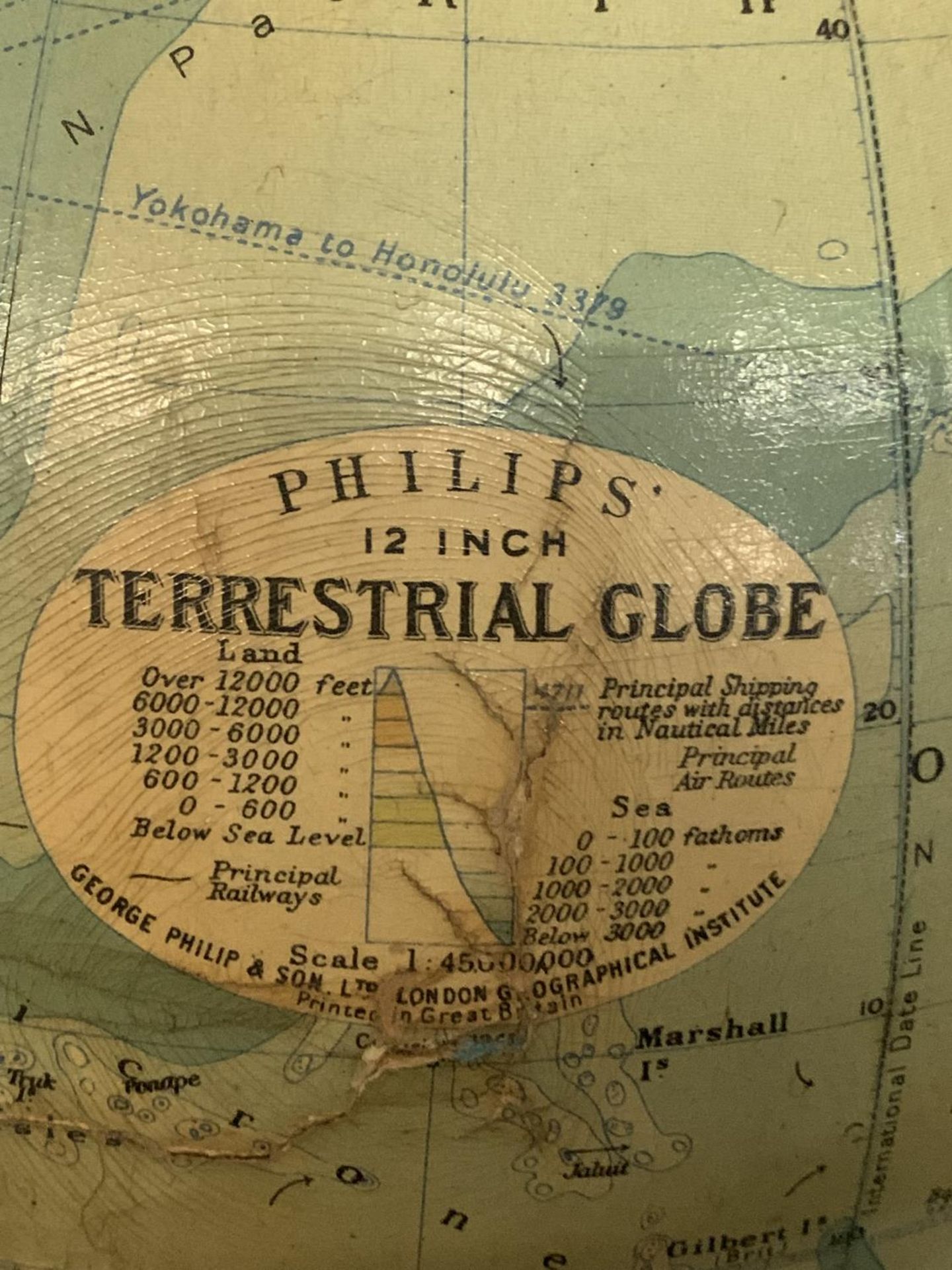 A PHILLIPS (LONDON) 12" TERRESTRIAL GLOBE 1981 - Image 2 of 3