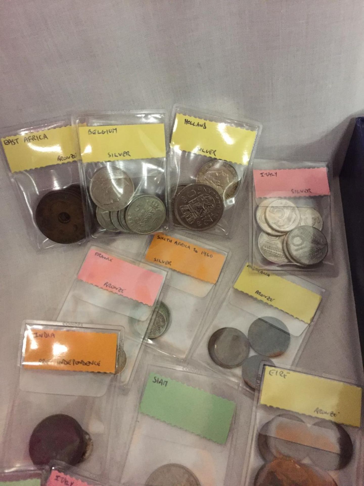 A COINDEX BOX CONTAINING VARIOUS FOREIGN COINS IN MARKED WALLETS - Image 5 of 5