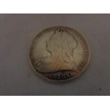 A UNITED KINGDOM 1900 QUEEN VICTORIA SILVER CROWN