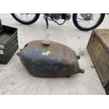 A VINTAGE MOTORCYCLE FUEL TANK