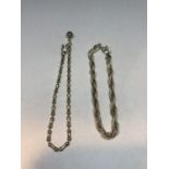 TWO MARKED 925 SILVER BRACELETS TO INCLUDE A ROPE DESIGN