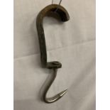 A BUTCHERS STAINLESS STEEL RAIL HOOK