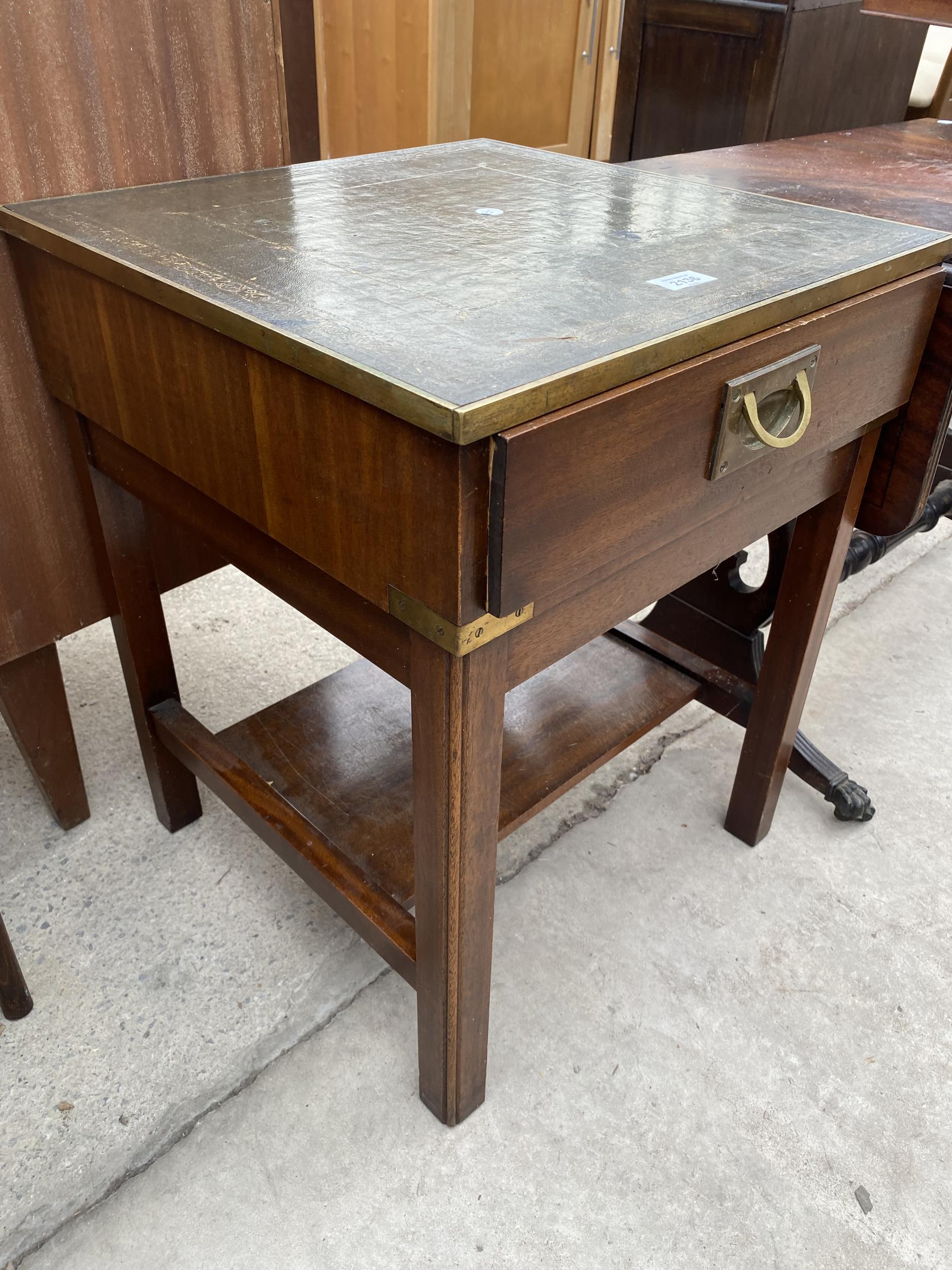 AN ANTIQUE STYLE LAMP TABLE AND MINIATURE SOFA TABLE - Image 2 of 6