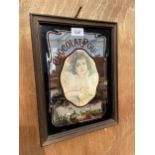 A VINTAGE CHOCOLATE POULAIN ADVERTISING MIRROR