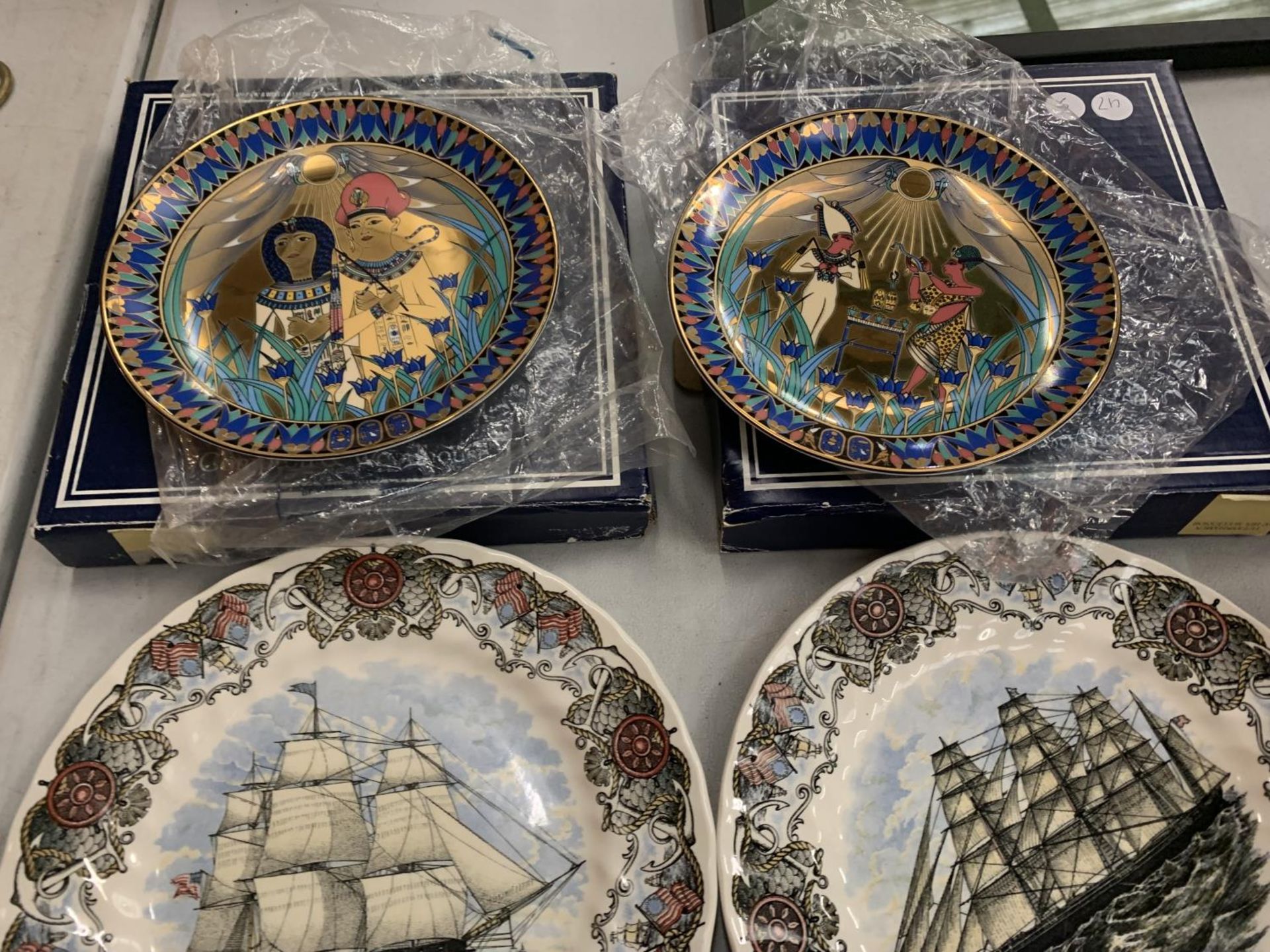 FOUR CHURCHILL CABINET PLATES DEPICTING THE SHIPS THEOXENA, US SHIP OF THE LINE OHIO, GREAT REPUBLIC - Image 3 of 5