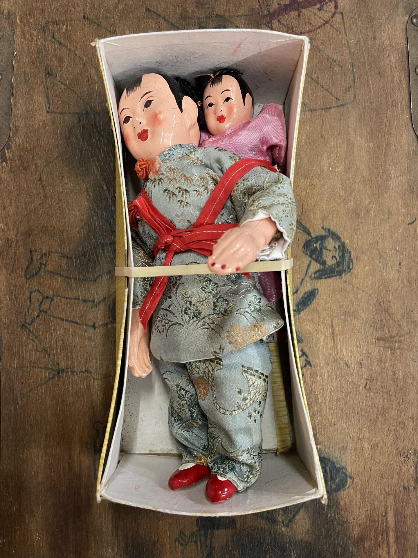 TWO BOXED JAPANESE CERAMIC DOLL FIGURES