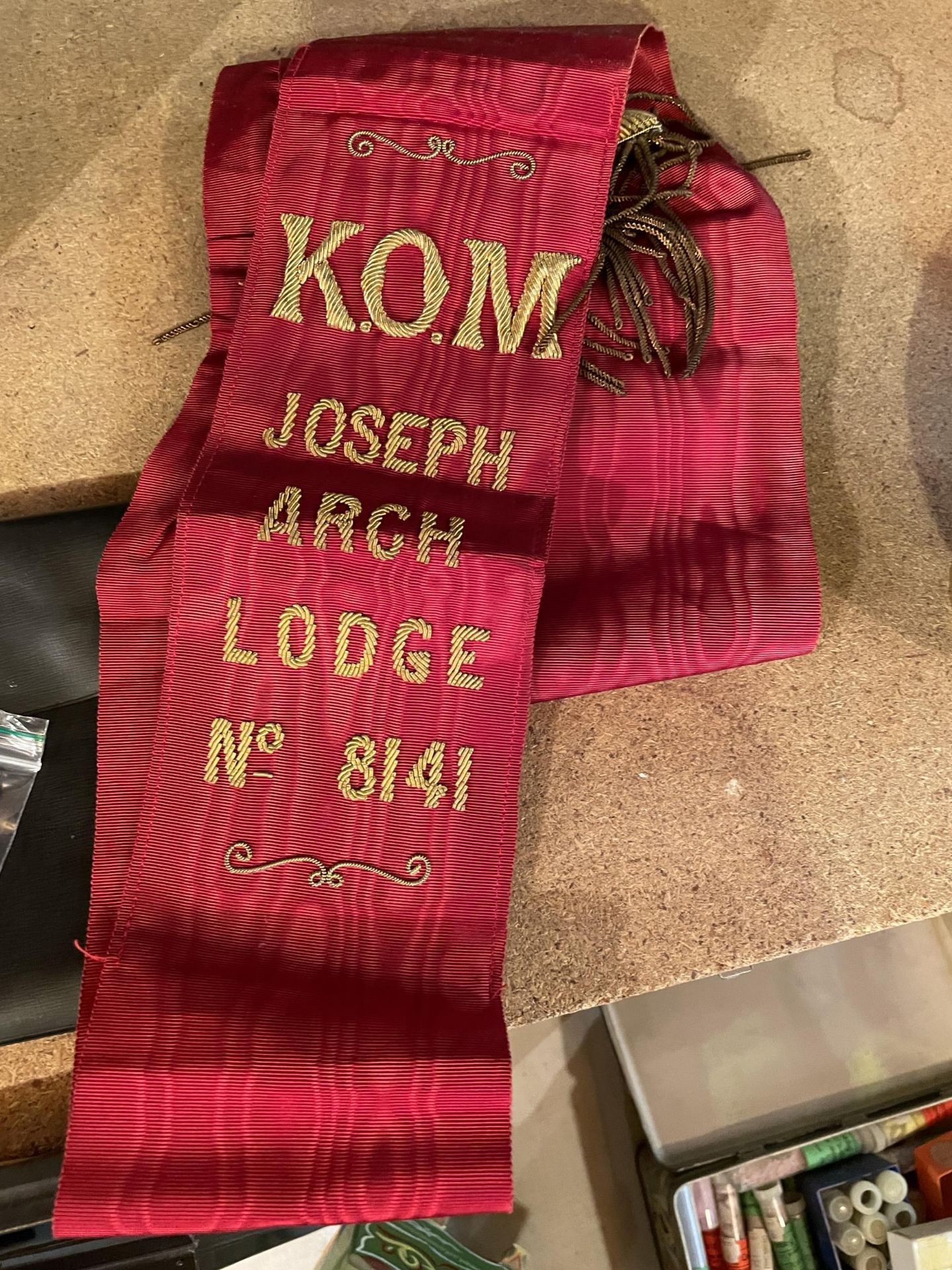 A MASONIC JOSEPH ARCH LODGE SASH AND A MASONIC MEDAL - Image 3 of 3