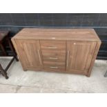 A MODERN WALNUT EFFECT 'HEART OF HOUSE' SIDEBOARD 51" WIDE