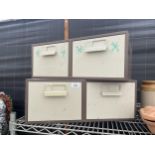 TWO VINTAGE BISLEY TWO DRAWER INDEX CARD CABINETS