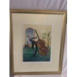 A GILT FRAMED LIMITED EDITION LIZ TAYLOR WEBB PICTURE 'IN THE MOOD' PENCIL SIGNED TO LOWER RIGHT