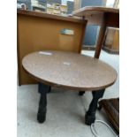 A COPPER TOP TABLE - 23" DIAMETER