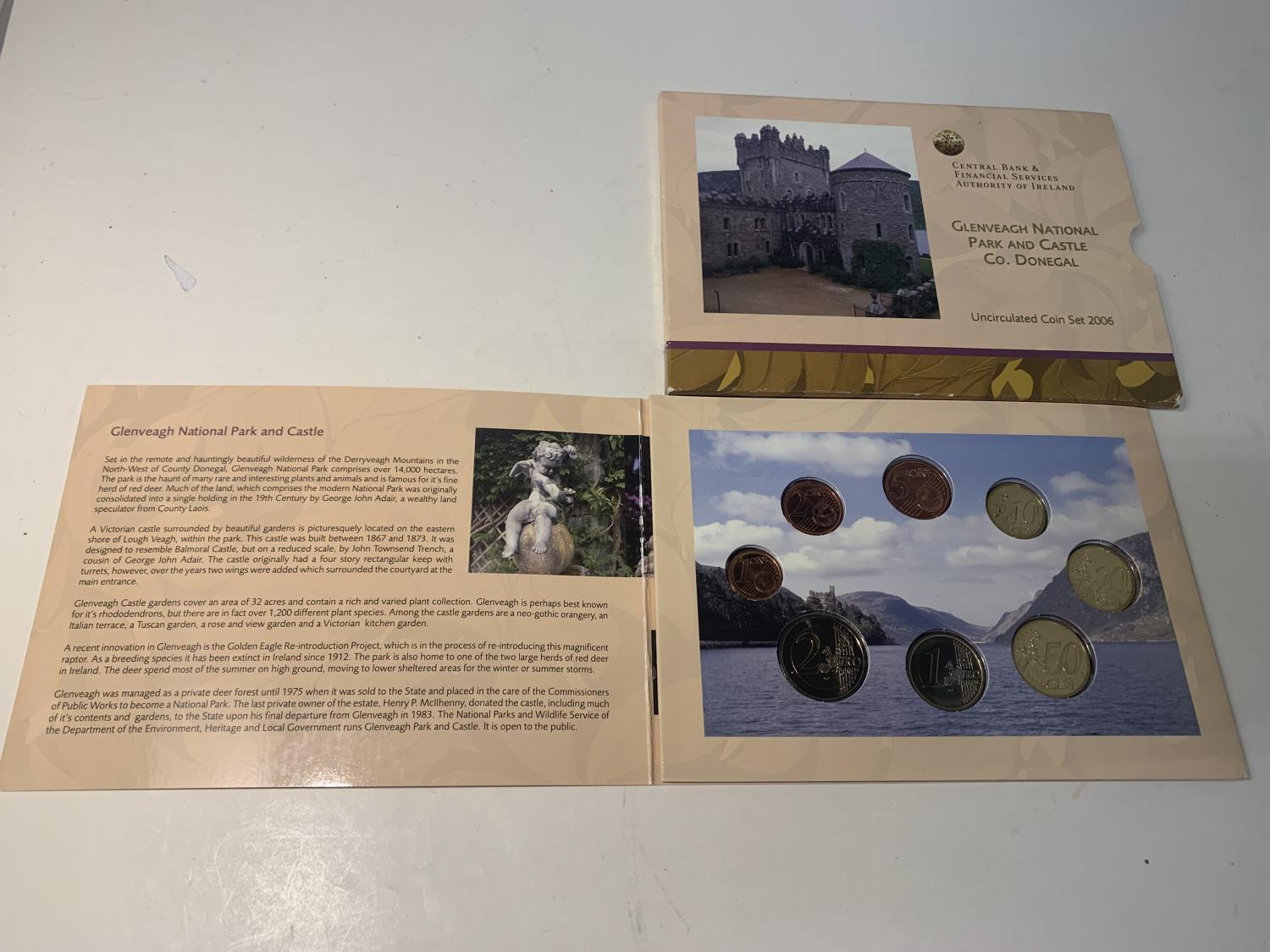 A THE EURO COIN SET 2006 CENTRAL BANK OF IRELAND GLENVEAGH NATIONAL PARK