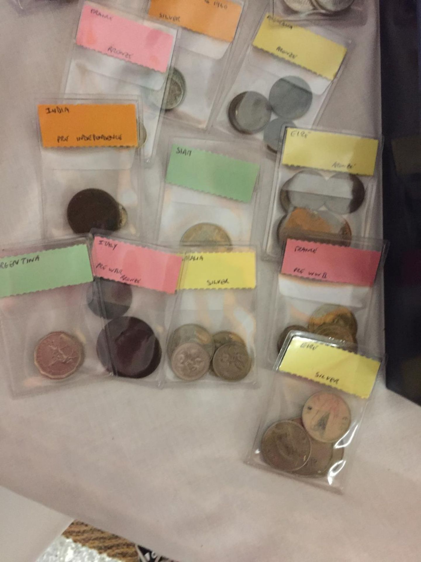 A COINDEX BOX CONTAINING VARIOUS FOREIGN COINS IN MARKED WALLETS - Image 4 of 5