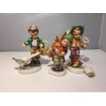 THREE HAND PAINTED WEST GERMAN FIGURES (TWO A/F)