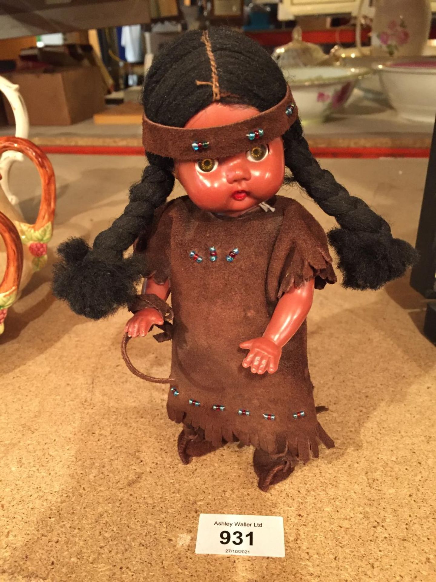 A RED INDIAN SQUAW DOLL HEIGHT 20CM