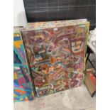 A COLLECTION OF EIGHT LARGE ABSTRACT PAINTINGS ON CANVAS