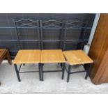 THREE MODERN METAL FRAMED DINING CHAIRS
