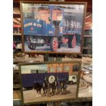 TWO FRAMED BASS & CO MUSEUM PHOTOGRAPHS